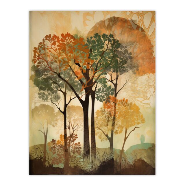 Artery8 Autumn Again By George Sinclair Earthy Vintage Trees Botanical Aesthetic Modern Painting Large Wall Art Poster Print Thick Paper 18X24 Inch - image 1