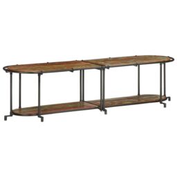 Berkfield Home TV Cabinet 160x42x40 cm Solid Wood Reclaimed in Brown - Size: 160 x 42 x 40 cm - thumbnail 2
