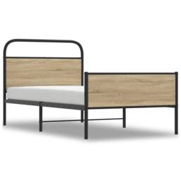 Berkfield Home Bed Frame without Mattress 100x200 cm Sonoma Oak Engineered Wood in Light Brown - thumbnail 1