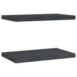 Berkfield Home Wall Shelves 2 pcs 50x30x3 cm Black Stainless Steel - Size: 50 x 30 x 3 cm - thumbnail 2