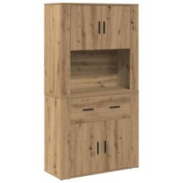 Berkfield Home Highboard Artisan Oak 80x33x150 cm Engineered Wood in Brown - Size: 80 x 33 x 150 cm - thumbnail 2