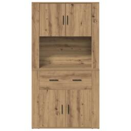 Berkfield Home Highboard Artisan Oak 80x33x150 cm Engineered Wood in Brown - Size: 80 x 33 x 150 cm - thumbnail 6