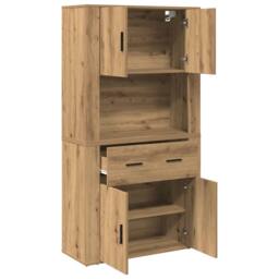 Berkfield Home Highboard Artisan Oak 80x33x150 cm Engineered Wood in Brown - Size: 80 x 33 x 150 cm - thumbnail 5