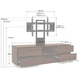 "Centurion Supports AVITUS TV Cabinet for up to 65"" Flat Screen TVs with Mounting Arm in Walnut" - thumbnail 8