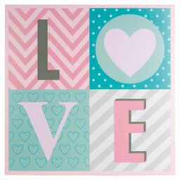 Orsina Kids Love Wall Plaque, Inspirational & Motivational Wall Art for Kids, MDF Wall Plaque, Hanging Wall Plaque in Pink