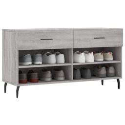 Berkfield Home Shoe Bench Grey Sonoma 102x35x55 cm Engineered Wood - Size: 102 x 35 x 55 cm - thumbnail 3