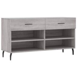 Berkfield Home Shoe Bench Grey Sonoma 102x35x55 cm Engineered Wood - Size: 102 x 35 x 55 cm - thumbnail 2