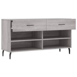 Berkfield Home Shoe Bench Grey Sonoma 102x35x55 cm Engineered Wood - Size: 102 x 35 x 55 cm - thumbnail 5