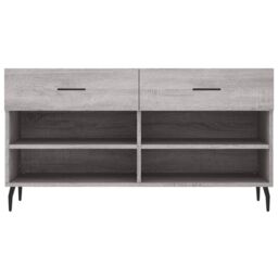 Berkfield Home Shoe Bench Grey Sonoma 102x35x55 cm Engineered Wood - Size: 102 x 35 x 55 cm - thumbnail 6
