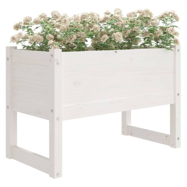 Berkfield Home Planter White 78x40x52 cm Solid Wood Pine - Size: 78 x 40 x 52 cm - image 1