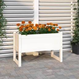 Berkfield Home Planter White 78x40x52 cm Solid Wood Pine - Size: 78 x 40 x 52 cm - thumbnail 2