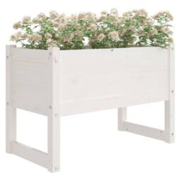 Berkfield Home Planter White 78x40x52 cm Solid Wood Pine - Size: 78 x 40 x 52 cm