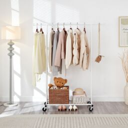 House of Home Heavy Duty White Clothes Rail Adjustable Width & Height - thumbnail 5