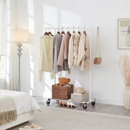 House of Home Heavy Duty White Clothes Rail Adjustable Width & Height - thumbnail 3