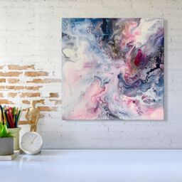 "Warren Reed - Designer Ethereal Swirls: Dreams In Motion Canvas - Size: W16"" x H16""" - thumbnail 1