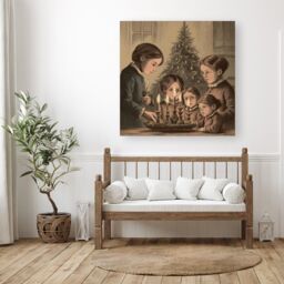 "Warren Reed - Designer Christmas Candles Canvas - Size: W30"" x H30""" - thumbnail 1