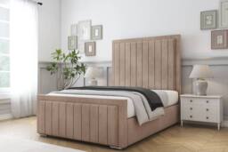 "Sloomy Richmond Naples Bed Frame With 50"" Upholstered Headboard in Light Brown - Size: Small Single" - thumbnail 2