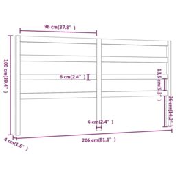Berkfield Home Bed Headboard Honey Brown 206x4x100 cm Solid Wood Pine - Size: 206 x 4 x 100 cm - thumbnail 6