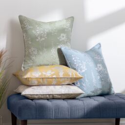 Wylder Nature Sophia Botanical Embroidered Cushion in Light Green - Size: 50 cm x 50 cm - thumbnail 6