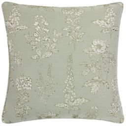 Wylder Nature Sophia Botanical Embroidered Cushion in Light Green - Size: 50 cm x 50 cm - thumbnail 1