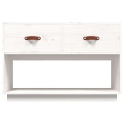 Berkfield Home TV Cabinet White 90x40x60 cm Solid Wood Pine - Size: 90 x 40 x 60 cm - thumbnail 6