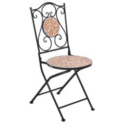 Wyld and Coco Black Metal Garden Chairs Set 2 Terrazzo Ceramic Insets Vintage - thumbnail 5