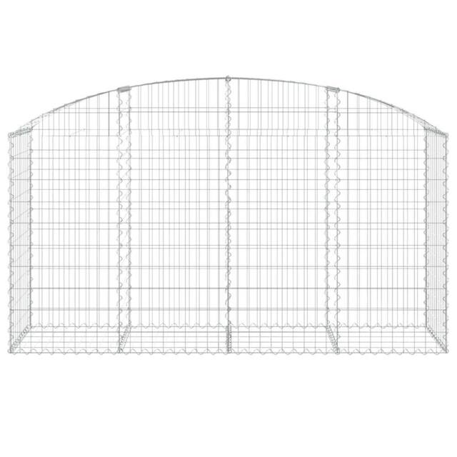 Berkfield Home Decorative Arched Gabion Basket 200x50x100/120 cm Galvanised Iron in Silver - image 1
