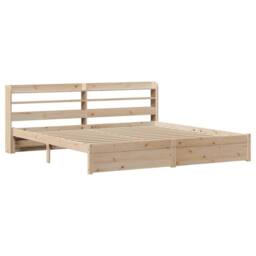 Berkfield Home Bed Frame with Headboard without Mattress 180x200 cm Super King in Light Brown - thumbnail 3