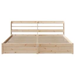 Berkfield Home Bed Frame with Headboard without Mattress 180x200 cm Super King in Light Brown - thumbnail 4
