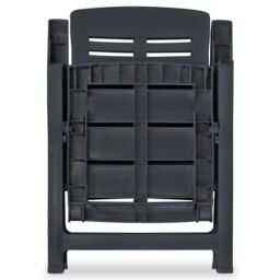 Berkfield Home Reclining Garden Chairs 6 pcs Plastic Anthracite in Black - thumbnail 6