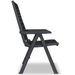 Berkfield Home Reclining Garden Chairs 6 pcs Plastic Anthracite in Black - thumbnail 5