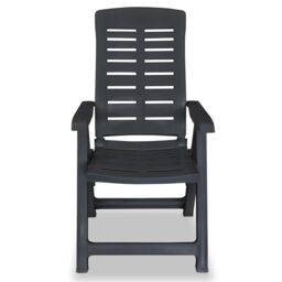 Berkfield Home Reclining Garden Chairs 6 pcs Plastic Anthracite in Black - thumbnail 4
