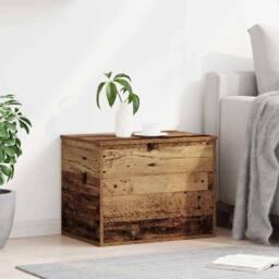 Berkfield Home Storage Box with Lid Old Wood 60x42x46 cm Engineered Wood in Brown - Size: 60 x 42 x 46 cm - thumbnail 4