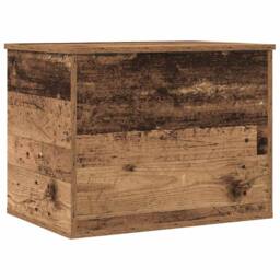 Berkfield Home Storage Box with Lid Old Wood 60x42x46 cm Engineered Wood in Brown - Size: 60 x 42 x 46 cm - thumbnail 8