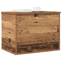 Berkfield Home Storage Box with Lid Old Wood 60x42x46 cm Engineered Wood in Brown - Size: 60 x 42 x 46 cm - thumbnail 3