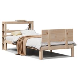 Berkfield Home Bed Frame with Headboard without Mattress 90x190 cm Single in Brown - thumbnail 2