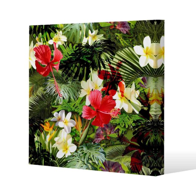 Benjamin Tate Design Tropical Foliage (Canvas Print) / 114 x 114 x 4cm in Natural - Size: 114 x 114 x 4 cm - image 1