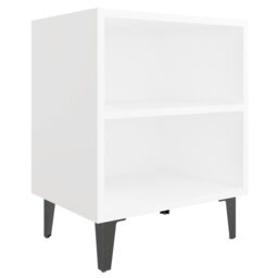 Berkfield Home Bed Cabinet with Metal Legs White 40x30x50 cm - Size: 40 x 30 x 50 cm - thumbnail 2