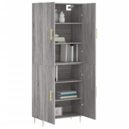 Berkfield Home Highboard Grey Sonoma 69.5x34x180 cm Engineered Wood - thumbnail 3