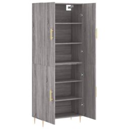 Berkfield Home Highboard Grey Sonoma 69.5x34x180 cm Engineered Wood - thumbnail 4