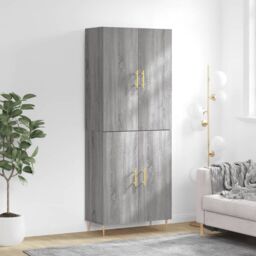 Berkfield Home Highboard Grey Sonoma 69.5x34x180 cm Engineered Wood - thumbnail 1