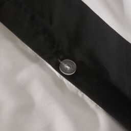 OHS Contrast Border Microfibre Bedding Set Duvet Cover with Pillowcase in Black - Size: Super King - thumbnail 5