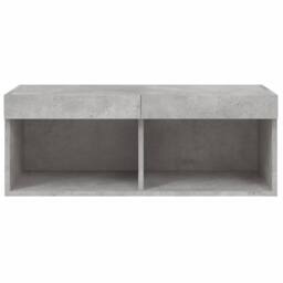 Berkfield Home TV Cabinet with LED Lights Concrete Grey 80x30x30 cm - Size: 80 x 30 x 30 cm - thumbnail 8