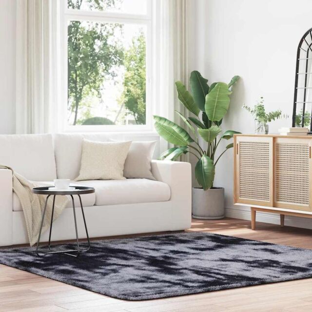 Berkfield Home Shaggy Rug High Pile NAVARRA Dark Grey 200x200 cm Polyester - Size: Medium - image 1