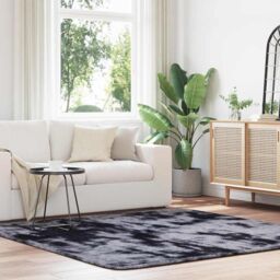Berkfield Home Shaggy Rug High Pile NAVARRA Dark Grey 200x200 cm Polyester - Size: Medium - thumbnail 1