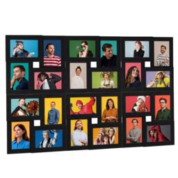 Berkfield Home Collage Photo Frame for 24x(13x18 cm) Picture Black MDF - Size: 13x18 cm