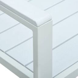 Berkfield Home Garden Bench 120 cm HDPE White Wood Look - thumbnail 5