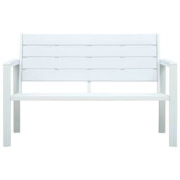 Berkfield Home Garden Bench 120 cm HDPE White Wood Look - thumbnail 2