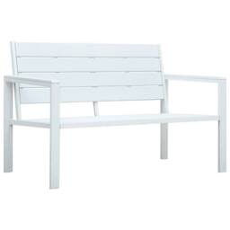 Berkfield Home Garden Bench 120 cm HDPE White Wood Look