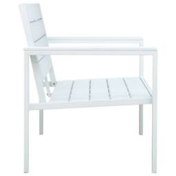 Berkfield Home Garden Bench 120 cm HDPE White Wood Look - thumbnail 3